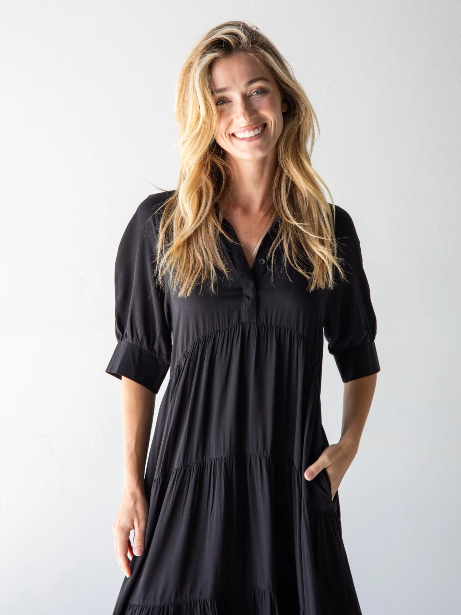 Natural Life Rebecca Tiered Dress - Black 4 Natural Life Rebecca Tiered Dress - Black - Image 2