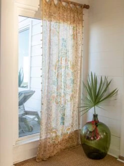 Natural Life Printed Curtain Panel - Taupe Motif