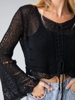 Natural Life Ashlyn Bell Sleeve Sweater - Black -Natural Life Shop 1A2A7012 20copy