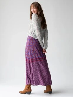 Natural Life Amy Maxi Skirt - Red Blue Gold Border -Natural Life Shop 484A0065 20copy