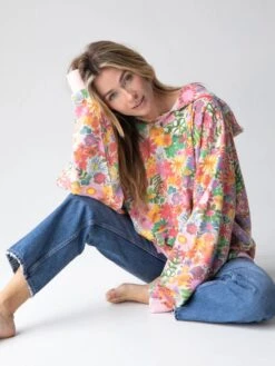 Natural Life Oversized Printed Sweatshirt - Floral