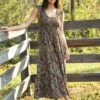 Natural Life Olivia Smocked Maxi Dress - Olive Floral -Natural Life Shop 484A2732 20copy