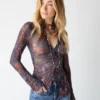 Natural Life Carina Mesh Top - Watercolor Indigo Floral -Natural Life Shop 484A3191 20copy