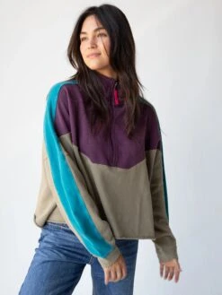 Natural Life Jess Color Block Pullover - Purple
