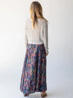 Natural Life Ginger Side-Slit Maxi Skirt - Watercolor Floral -Natural Life Shop 484A5430 20copy