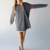 Natural Life Reversible Trim Sweatshirt Dress - Heather Grey -Natural Life Shop 484A6187 20copy