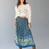Natural Life Maylin Midi Skirt - Blue Border Print