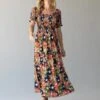 Natural Life Daisy Tiered Midi Dress - Navy Yellow Floral -Natural Life Shop 484A6782 20copy