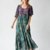 Natural Life Collette Tiered Maxi Dress - Navy Turquoise Floral -Natural Life Shop 484A8805