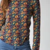 Natural Life Lily Printed Knit Long Sleeve Tee Shirt - Navy Olive Floral -Natural Life Shop 484A9182 20copy