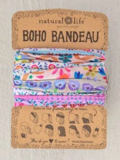 Natural Life Full Boho Bandeau® Headband - Cream Border