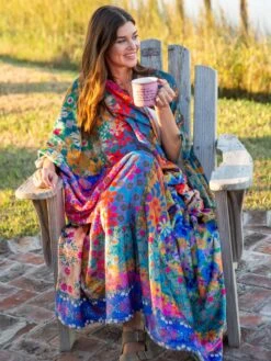 Natural Life Cozy Throw Blanket - Bright Patchwork