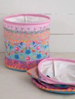 Natural Life Collapsible Storage Bin - Floral Border -Natural Life Shop BSKT000011 2