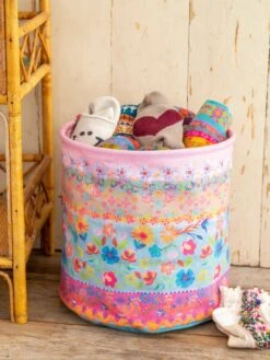 Natural Life Collapsible Storage Bin - Floral Border -Natural Life Shop BSKT000011 4