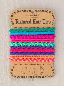 Natural Life Textured Hair Ties, Set Of 10 - Rainbow