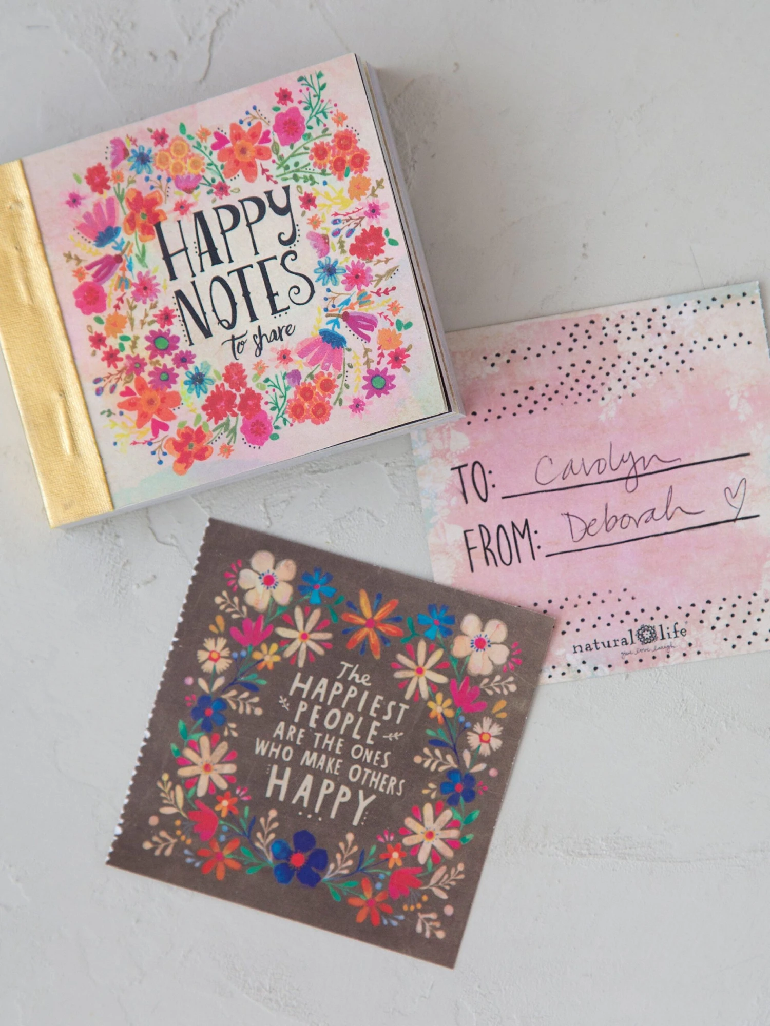 Natural Life Happy Notes - Pink 3 Natural Life Happy Notes - Pink