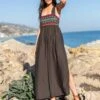 Natural Life Tricia Embroidered Dress - Charcoal -Natural Life Shop LHDRS1316 MAIN LA 20copy