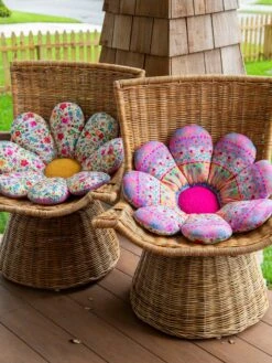 Natural Life Reversible Seat & Floor Cushion - Flower