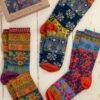 Natural Life Boxed Boho Sock, Set Of 3 - Plum Floral -Natural Life Shop SOCK184 2