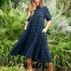 Natural Life Rebecca Tiered Dress - Blue Black Plaid -Natural Life Shop VP3A1240 20copy