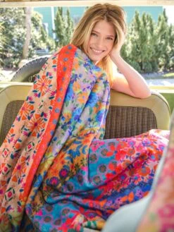 Natural Life Cozy Throw Blanket - Bright Patchwork -Natural Life Shop VP3A2456