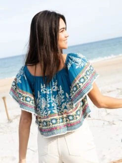 Natural Life Sabrina Crop Top - Navy Borders -Natural Life Shop VP3A5480 20copy