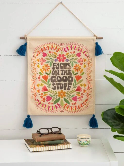 Natural Life Tassel Wall Tapestry - Focus On The Good -Natural Life Shop WHG000021 2