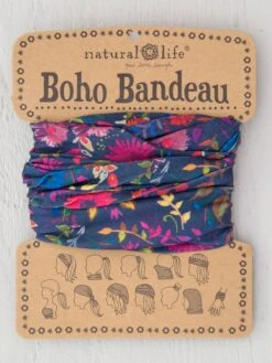 Natural Life Full Boho Bandeau® Headband - Navy Wildflowers